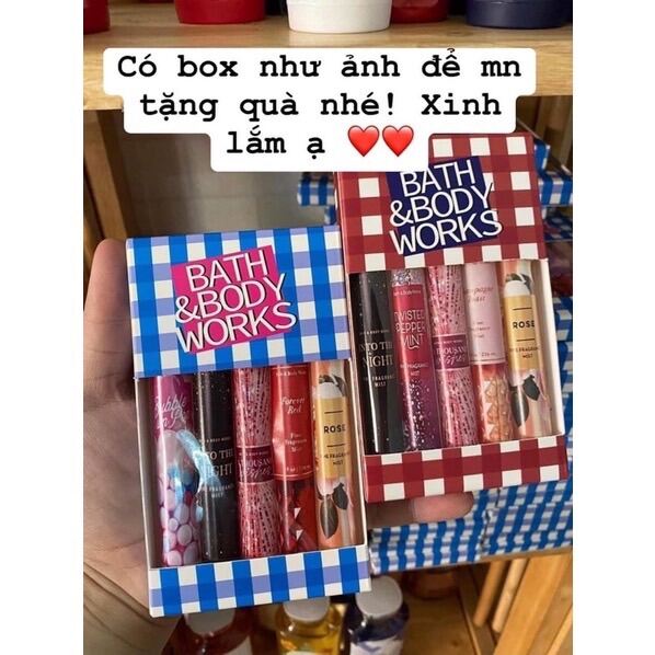 Body mist Bath And Body Works & Victoria's Secret - Xịt thơm toàn thân hương nước hoa set 5 chai