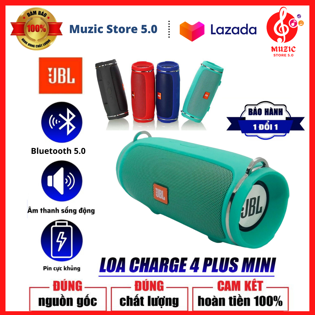 Loa bluetooth jbl charge mini 4+. loa jbl charge mini 4 pluse. loa bluetooth charge mini cầm tay, âm thanh đỉnh cao to vang không bị rè, kết nối bluetooth 5.0, pin trâu nghe nhạc 5-6h. chống nước, chống bụi ipx7. bảo hành 12 tháng.