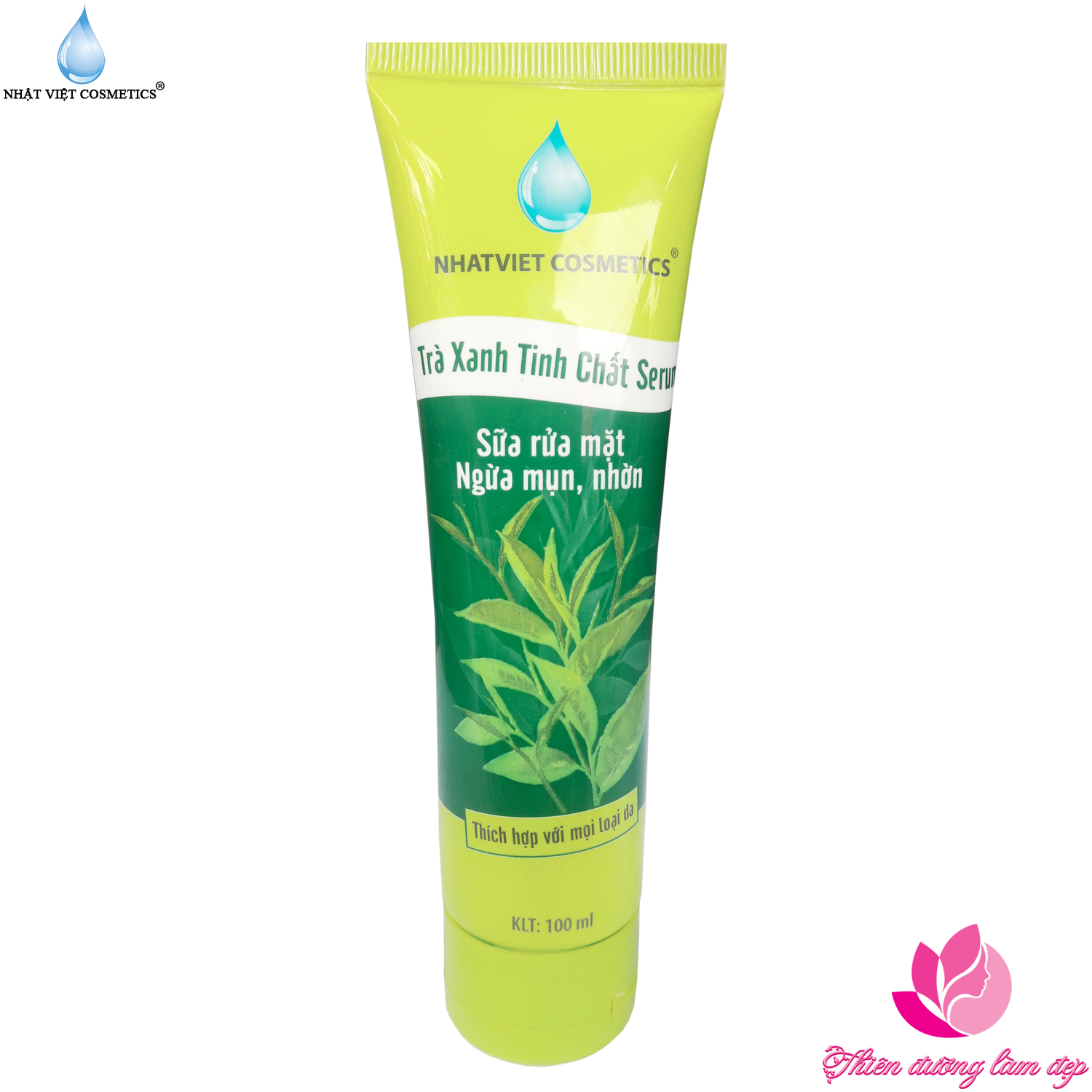 Sữa rửa mặt ngừa mụn Nhờn Trà xanh tinh chất Serum NHẬT VIỆT COSMETICS - 100ml