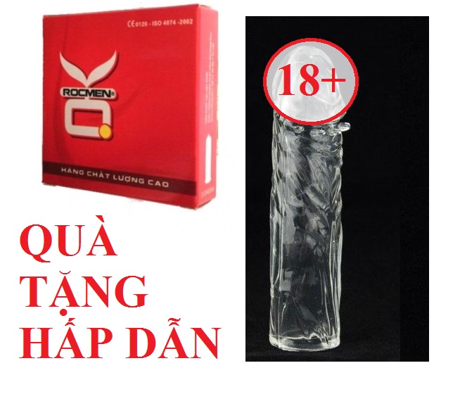 Bộ 1 hộp Bao cao su ROCMEN 3 cái tặng 1 bao cao su kiểu dùng nhiều lần