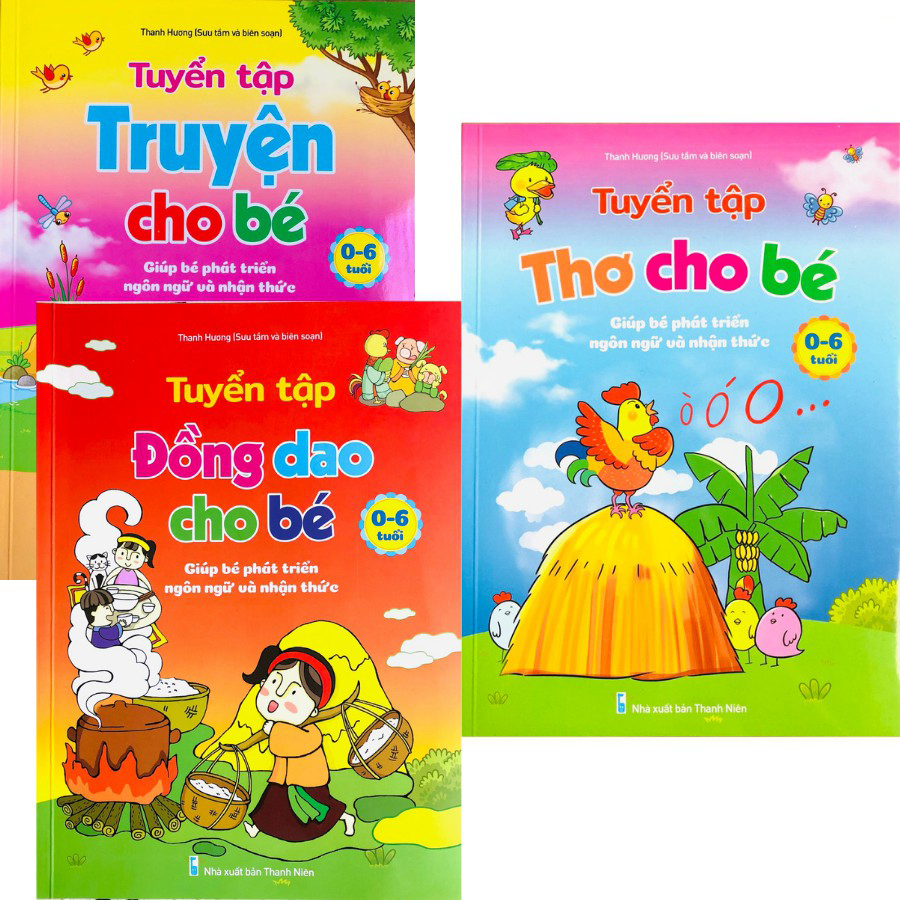 Tuyển tập 3 cuốn truyện, thơ, đồng dao cho bé phát triển ngôn ngữ và nhận thức