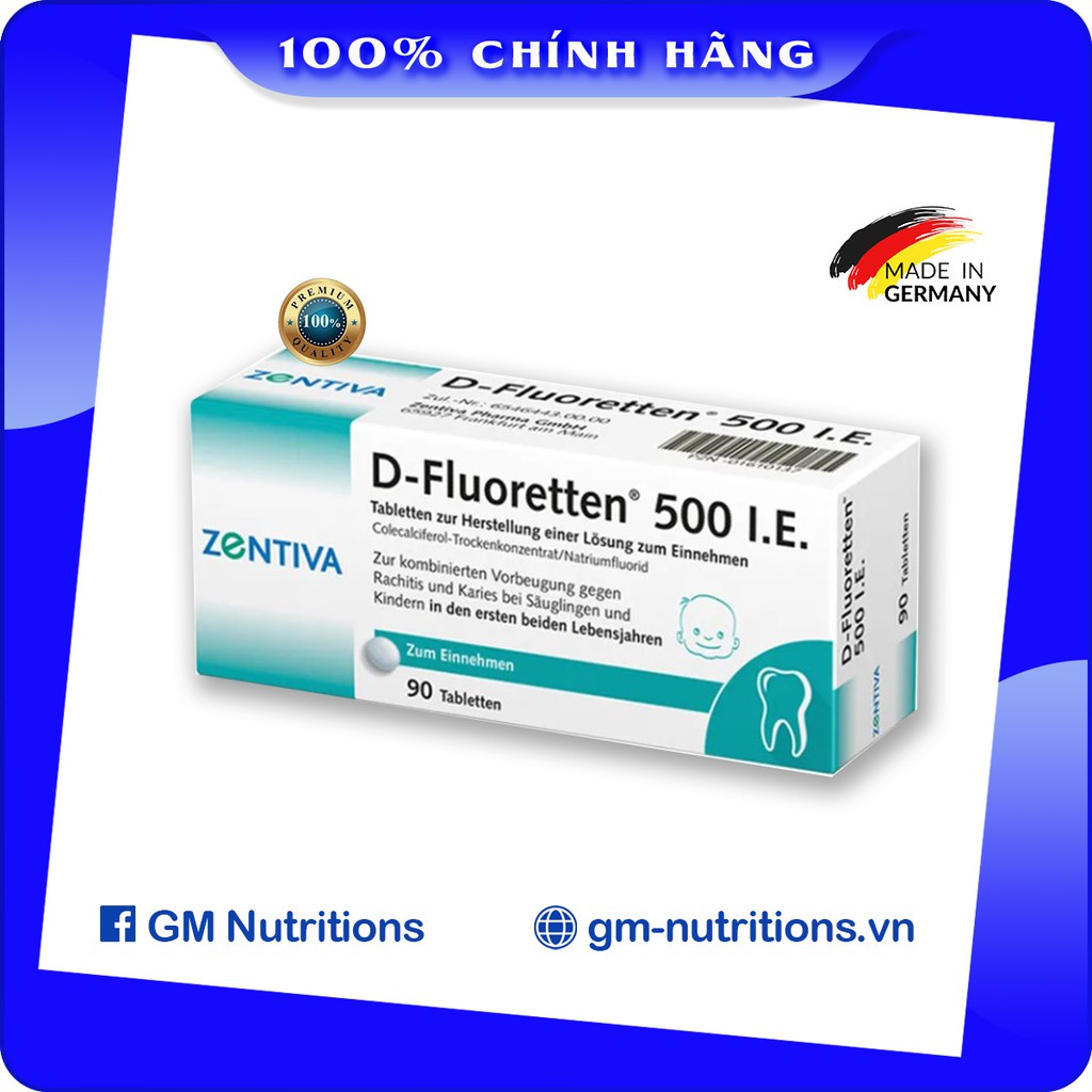 Vitamin d fluoretten 500 i.e zentiva hộp 90 viên