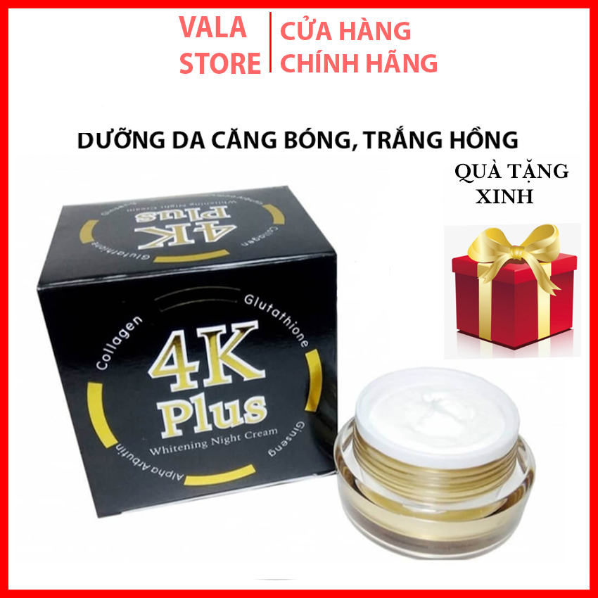 Kem 4K Plus 5x Trắng Da Thái Lan  Căng Bóng Ban Đêm 20gr Giusp da căng bóng hồng hào chuẩn hàng thái