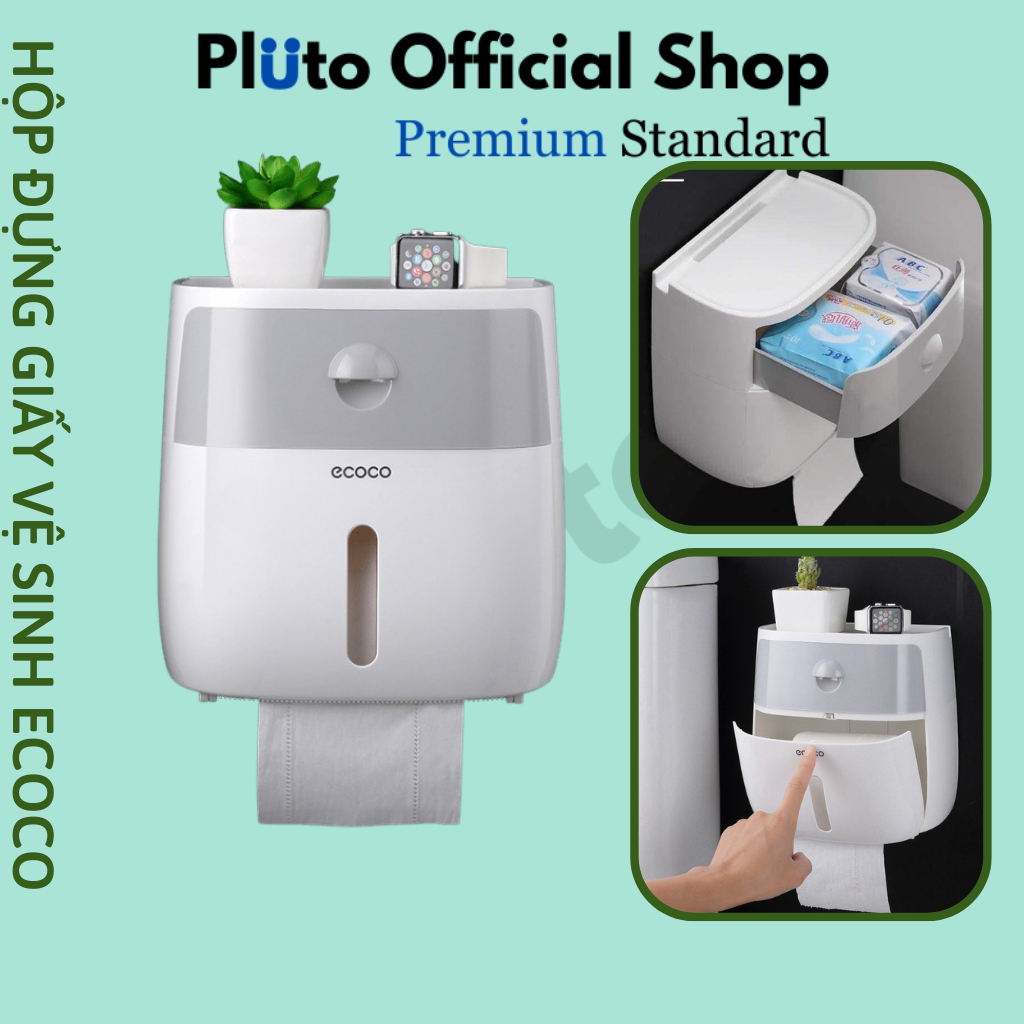 Hộp đựng giấy vệ sinh đa năng thương hiệu ECOCO, hộp đựng giấy vệ sinh dán tường thông minh
