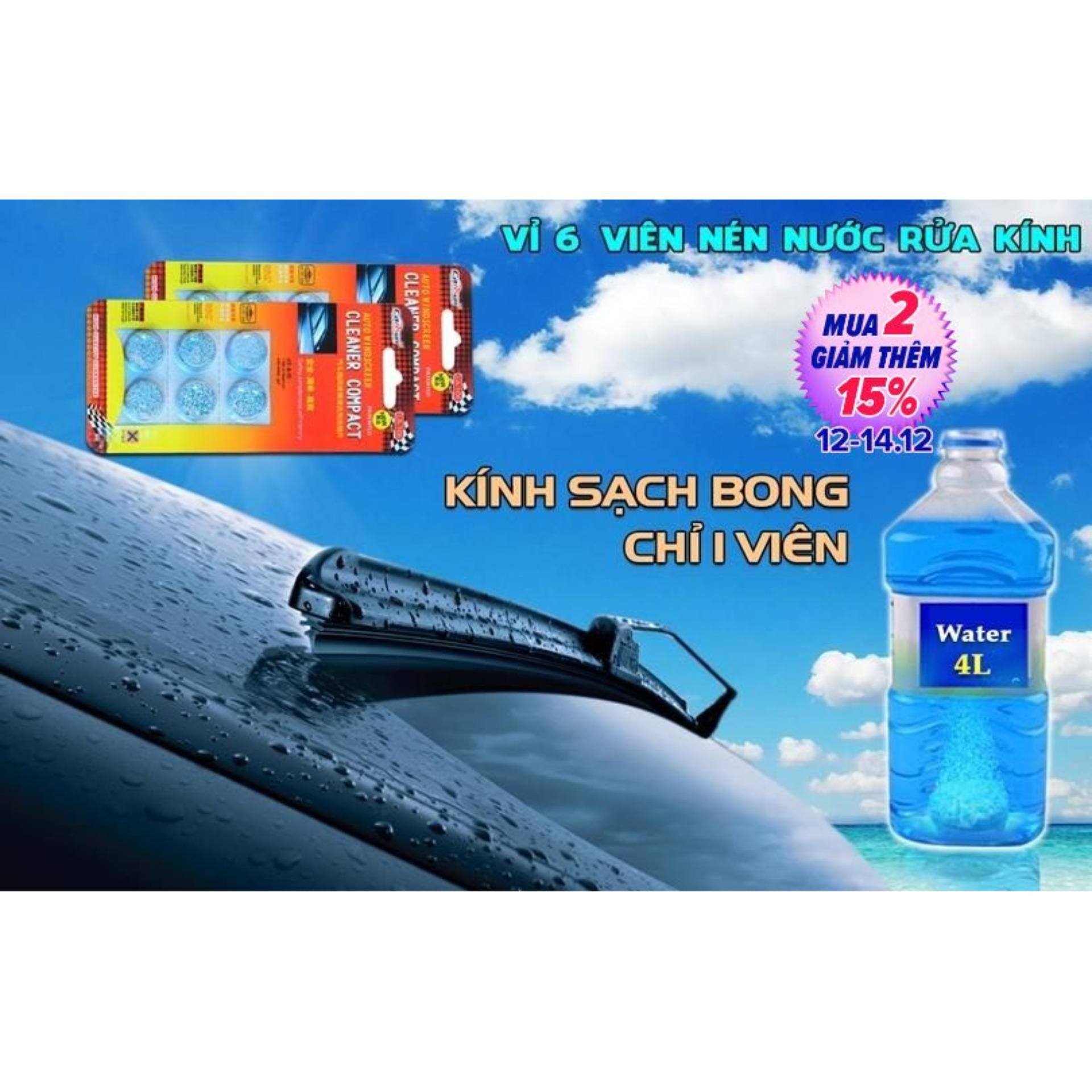 Vỉ 6 viên sủi nước rửa kính xe hơi CarSun
