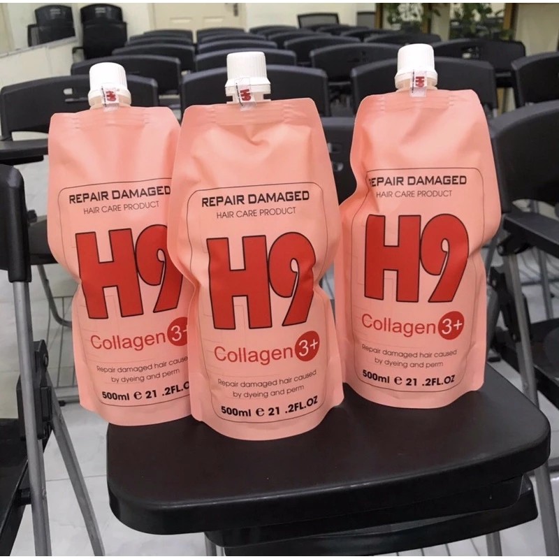 Hấp siêu phục hồi tóc hư tổn collagen h9 - 500ml cao cấp