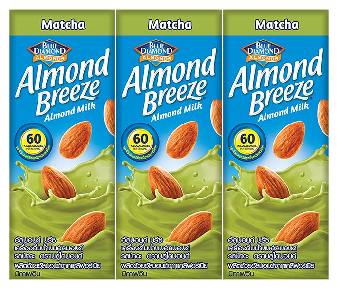 Sữa hạt hạnh nhân ALMOND BREEZE MATCHA 180ml Lốc 3 sản phẩm