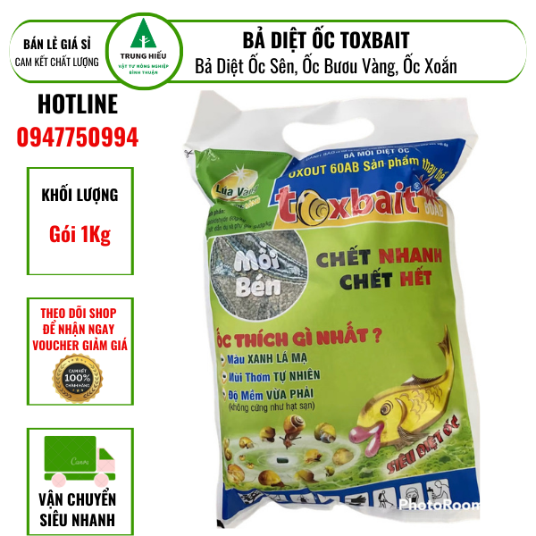 Bả diệt ốc sên, ốc bươu vàng, ốc xoắn TOXBAIT (1kg) - Thuốc diệt ốc