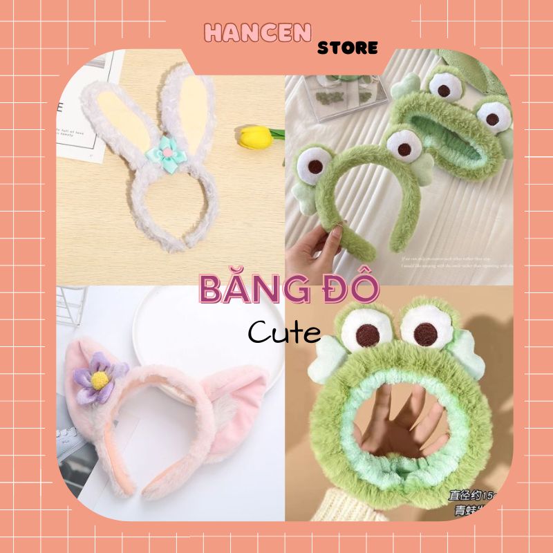 Băng đô cài tóc, rửa mặt hình ếch và thỏ siêu dễ thương dành cho nữ