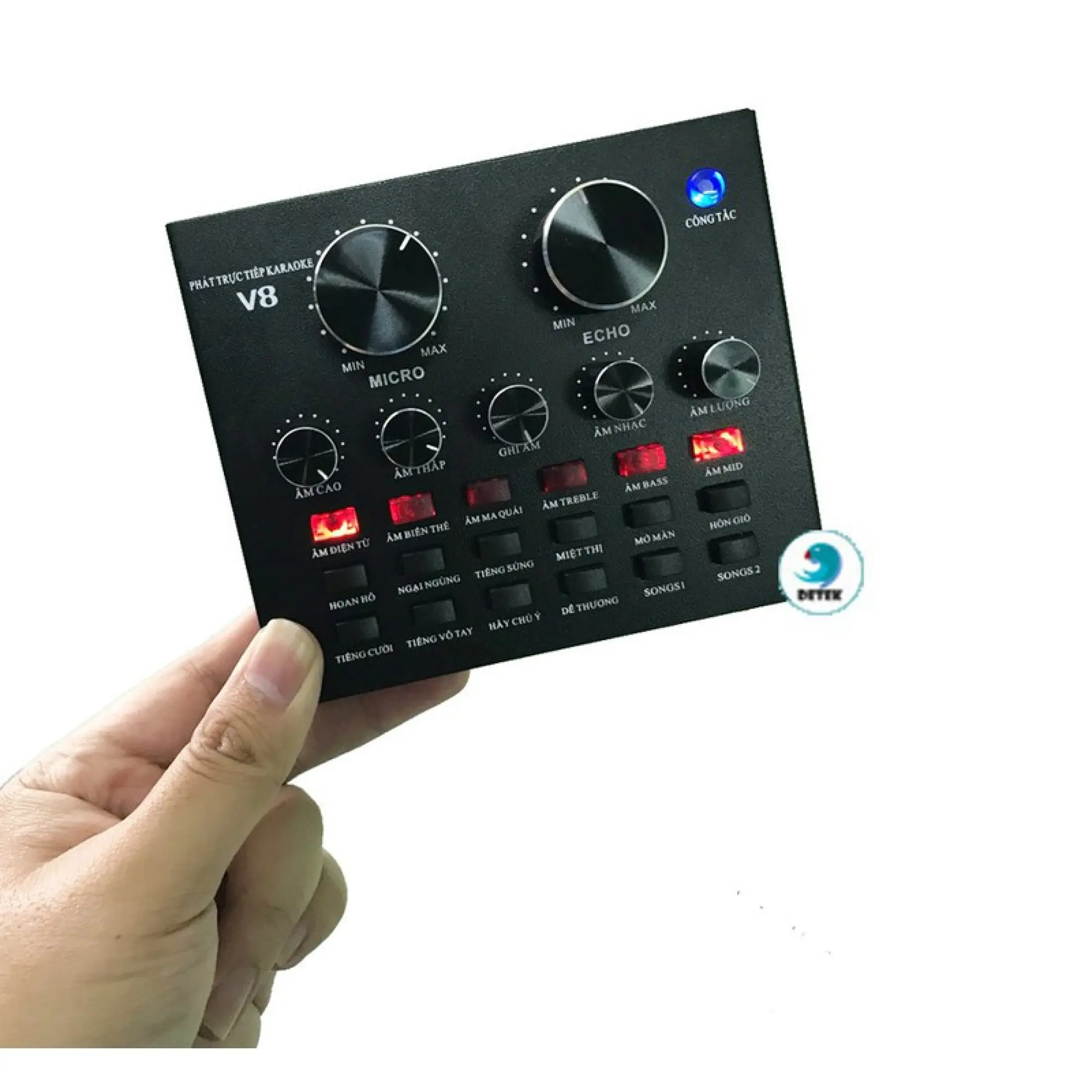 Soundcard Livetream thu âm V8 AUTOTUNE CÓ BLUETOOTH kết hợp mic BM900 AT100... Bảo hành