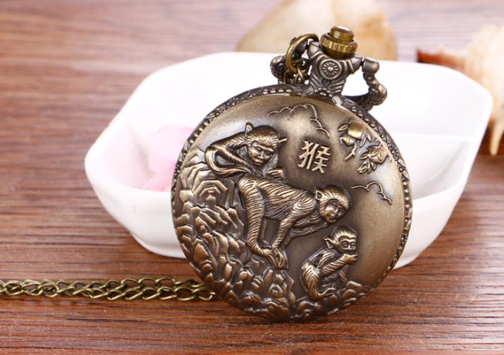 Đồng hồ quả quýt dây chuyển 12 con giáp SIZE LỚN