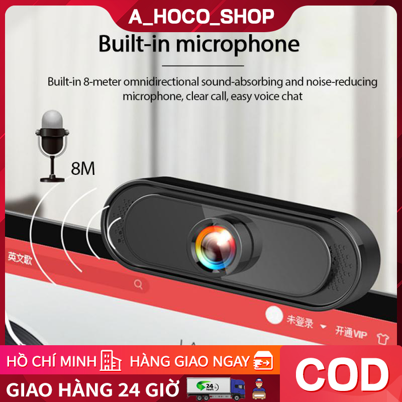 Webcam máy tính có mic full hd 1080p full box siêu nét dùng cho pc laptop