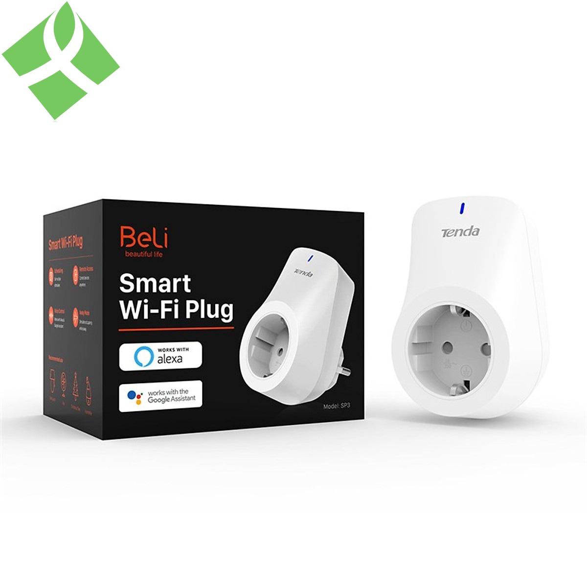 Ổ cắm điện Wifi thông minh Tenda Beli SP3 Điều khiển từ xa - Hàng Chính Hãng