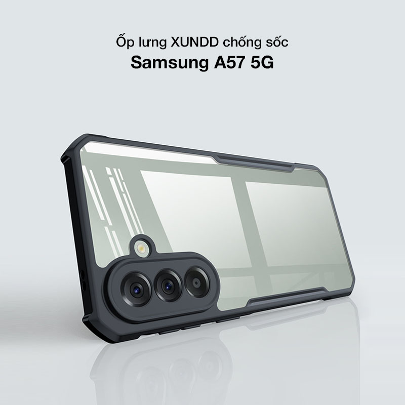 Ốp lưng XUNDD Samsung A57 5G mặt lưng trong viền TPU chống sốc bảo vệ màn hình và camera