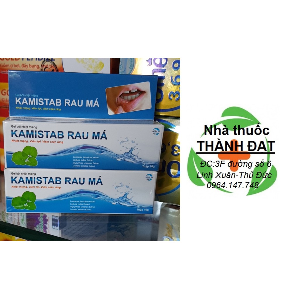 Gel bôi nhiệt miệng kamistab rau má chữa lành vết thương nhanh và rút ngắn thời gian , thuốc chuyên được sử dụng trong chứng viêm, viêm nướu, viêm nha chu