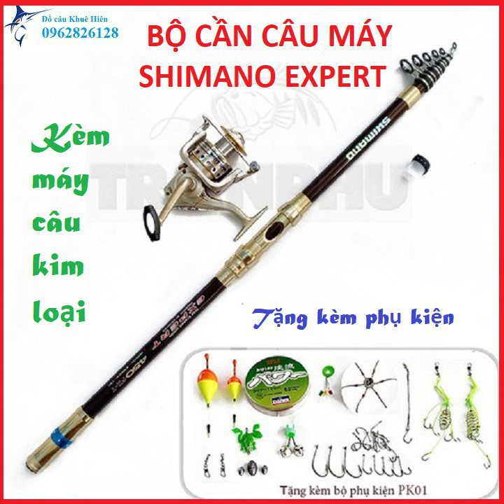 BỘ CẦN CÂU MÁY SHIMANO EXPERT + Máy Kim loại đủ size 3,5,7000 ( hàng tốt, giá khuyến mại ) Kích thước chính xác của sản phẩm là: 3m6,5000 Cam kết bảo hành đổi trả trong 2 tuần đầu