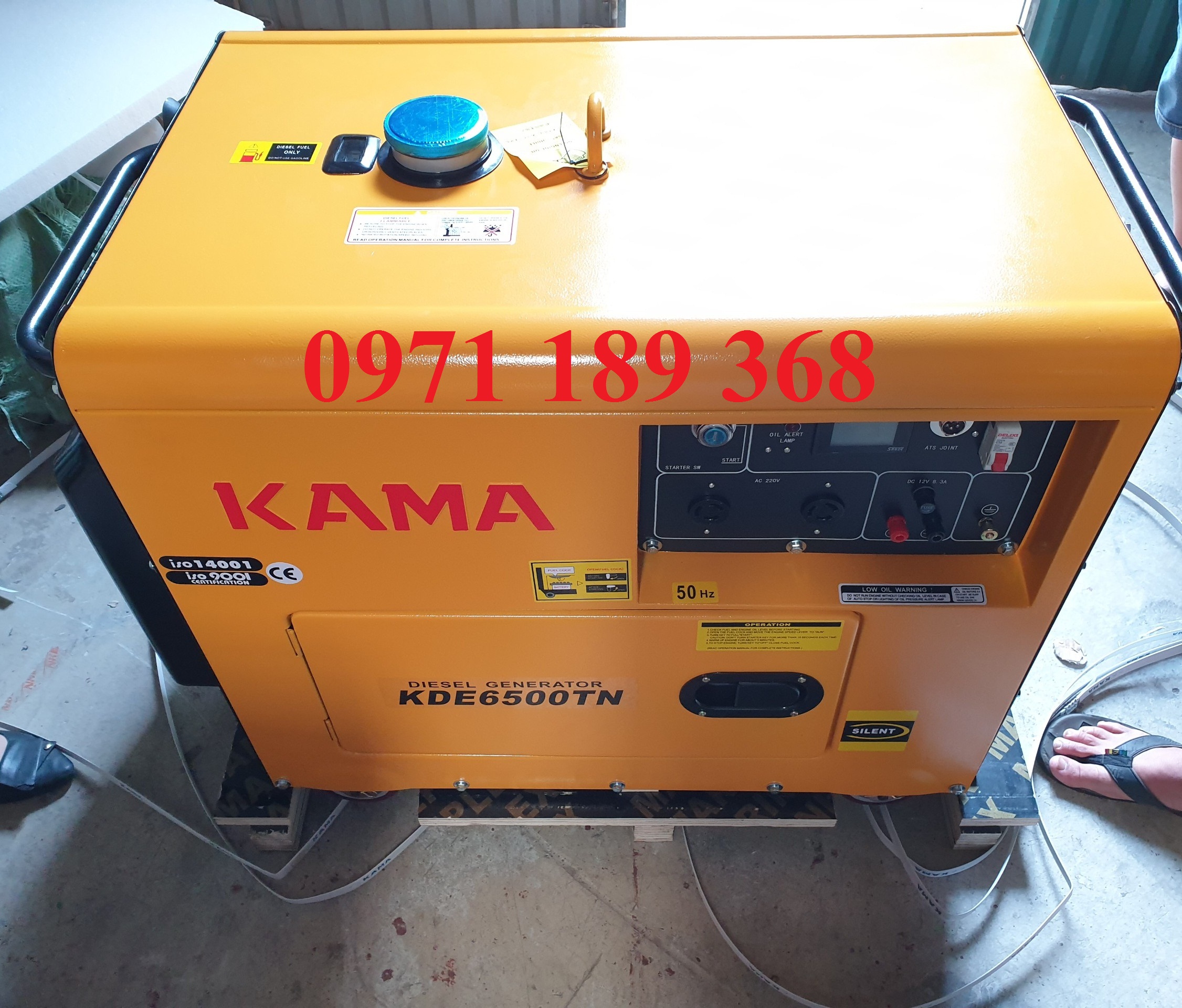 [Trả góp 0%]Máy phát điện chạy dầu 5kw KAMA KDE6500TN