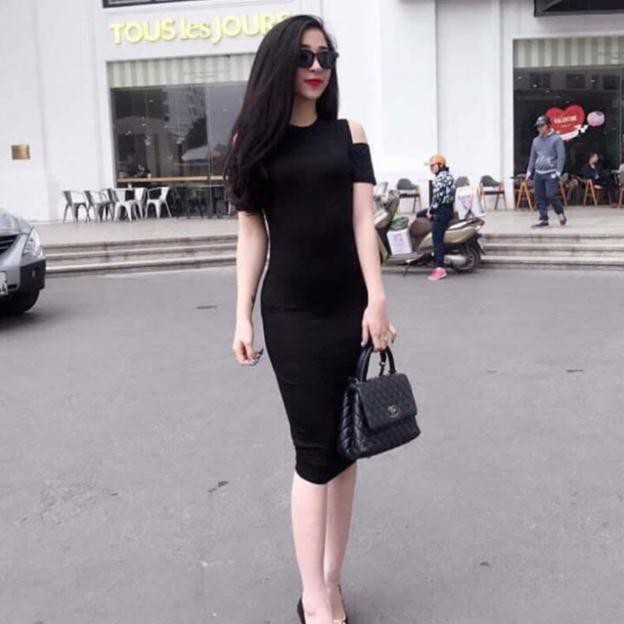 Váy body thun gân