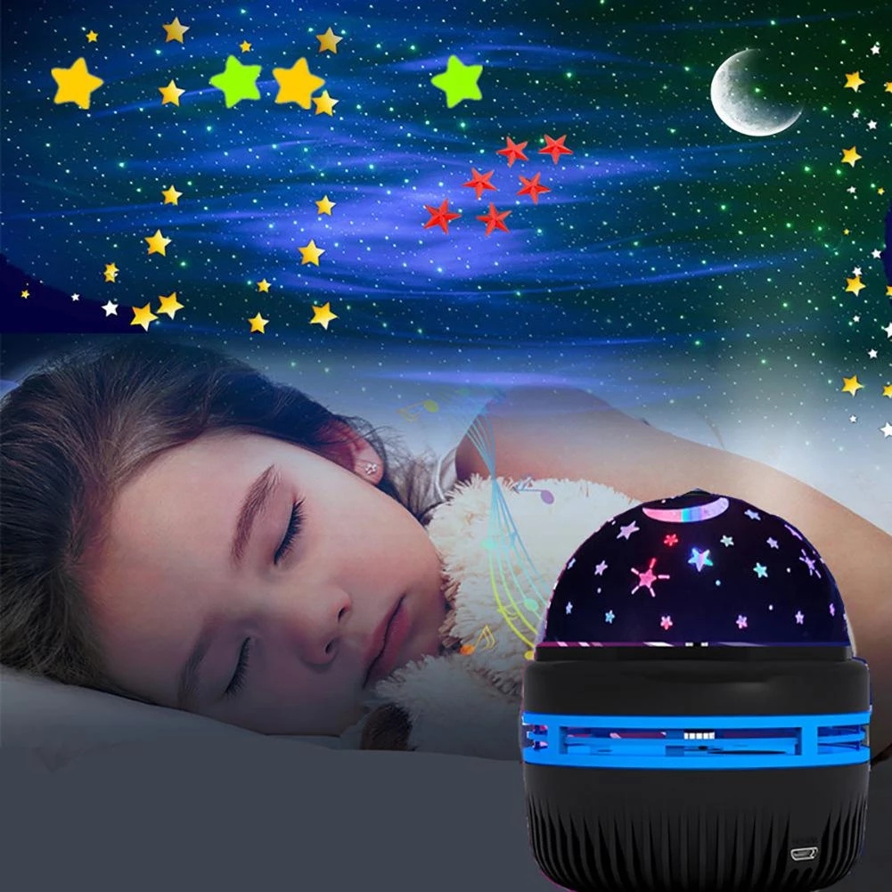 Đèn chiếu bầu trời đầy sao để bàn chiếu thiên hà đèn ngủ led phòng ngủ cho trẻ em đèn trang trí cho bé bầu trời đầy sao xoay