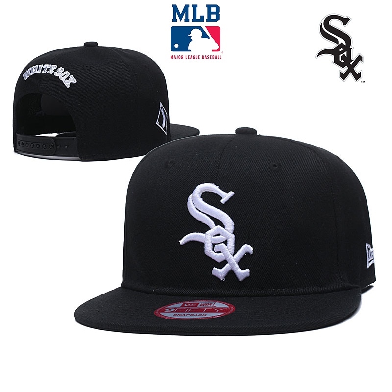 Ready Stock MLB Cap Chicago White Sox Cap Snapback Cap Plain Baseball Cap Plain Cap Adjustable Cap Street Fashion Hat Hiphop Cap
