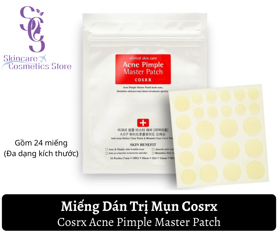 [HCM]Miếng Dán Xẹp Mụn Cấp Tốc Che Khuyết Điểm Cosrx Acne Pimple Master Patch (Gồm 24 miếng dán)