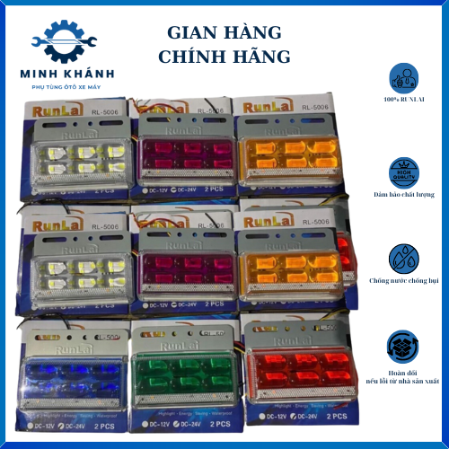 Đèn sườn đèn hông led runlai 5006 xe tải, xi nhan, soi lốp 5 màu