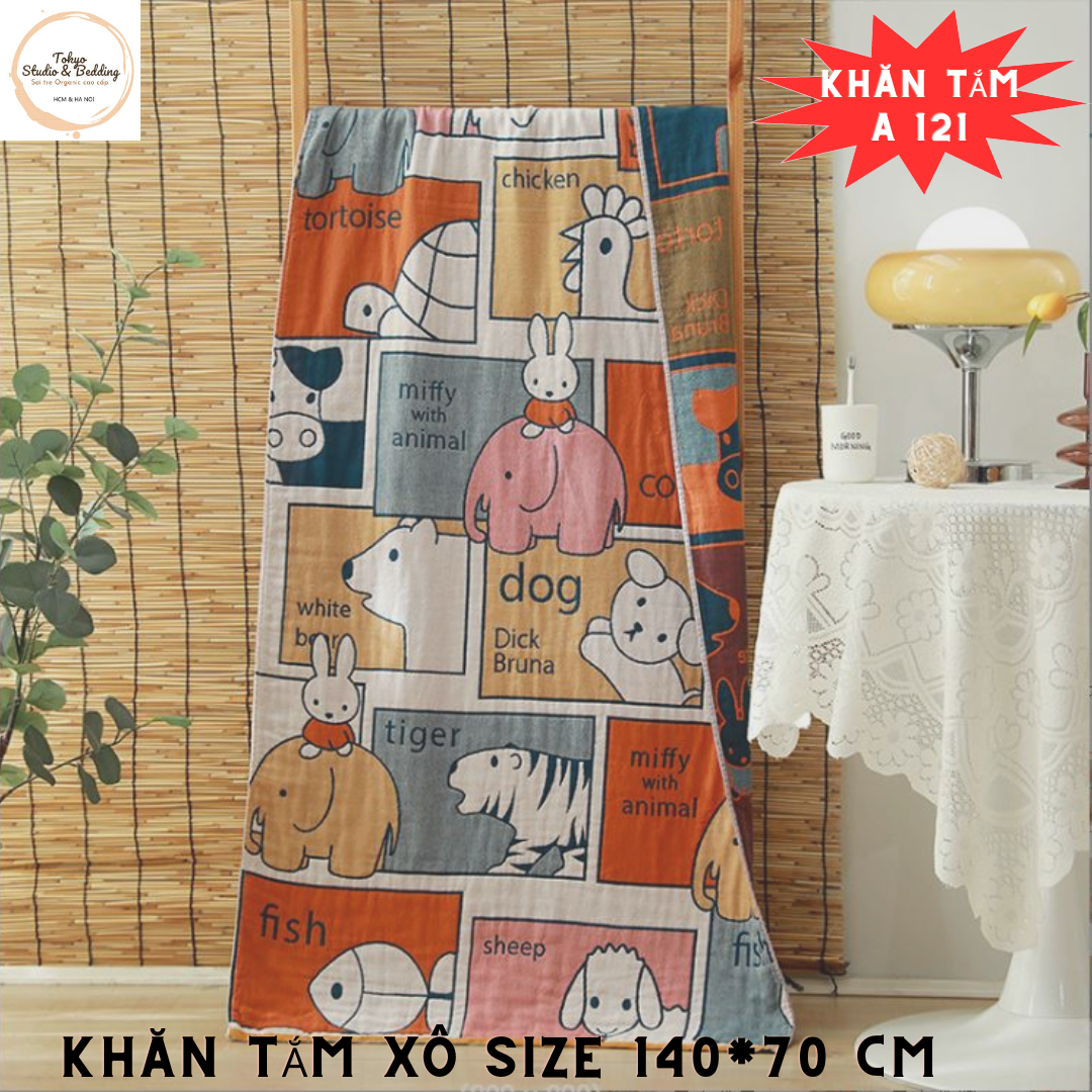 K11_Khăn tắm Xô Chất cotton sợi tre Organic cao cấp Nature100%