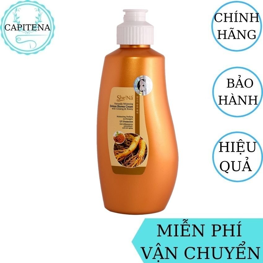 [FreeShip] Sữa Tắm Trắng Da She'na 1200ml Malaysia CAPITENA cung cấp dưỡng chất cho làn da trắng sáng, dưỡng ẩm, mịn màng, hương nước hoa, lưu hương lâu (Hương Nhân Sâm và Mật Ong)