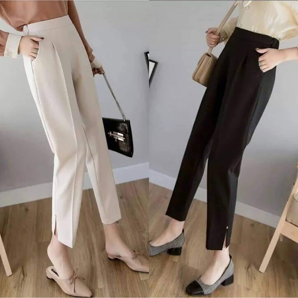 Sỉ quần baggy tây xẻ gấu khóa sườn cao cấp