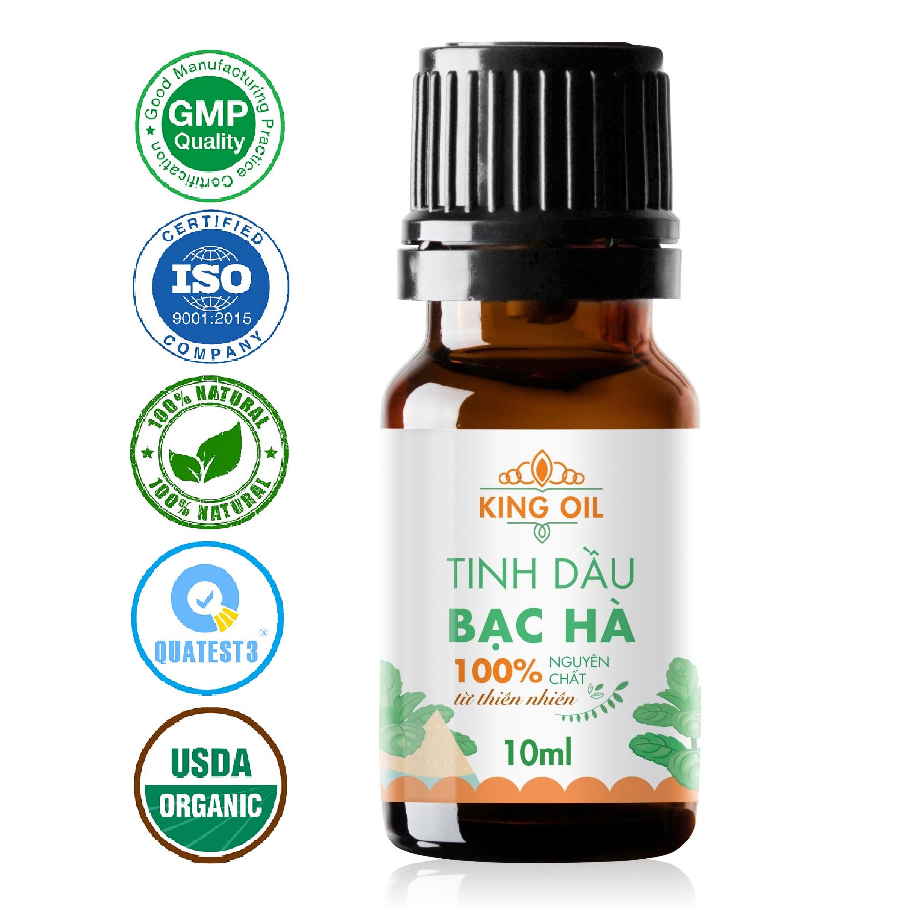 Tinh dầu Bạc Hà nguyên chất từ thiên nhiên, xông phòng, thơm phòng, thư giản, đuổi muỗi, đuổi chuột, giải cảm, khử khuẩn, giảm stress - KingOil