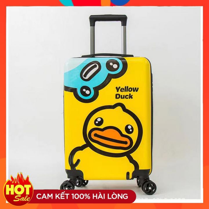 [ HOT] Vali Du Lịch 67cm In Hoạt Hình Vịt Vàng Dễ Thương