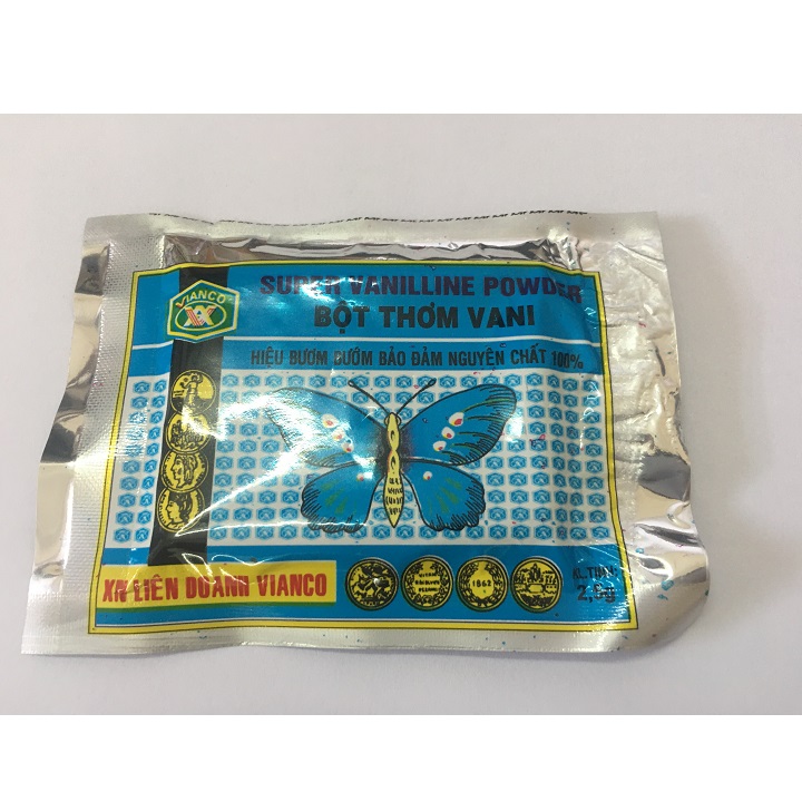 2 GÓI BỘT THƠM VANI HIỆU CON BƯỚM  (10 ống/gói)