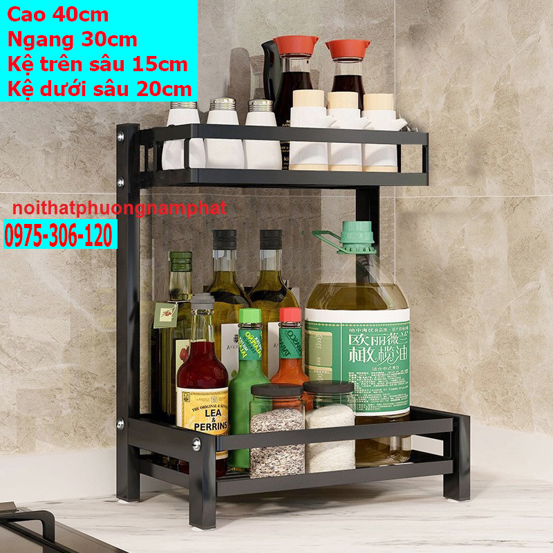 Kệ Gia Vị 2 TẦNG đặt trên bàn đá 100% inox sơn tĩnh điện 5 lớp chắc chắn hàng đang được ưu chuộng bán rất chạy đảm bảo tiện lợi gọn gàng