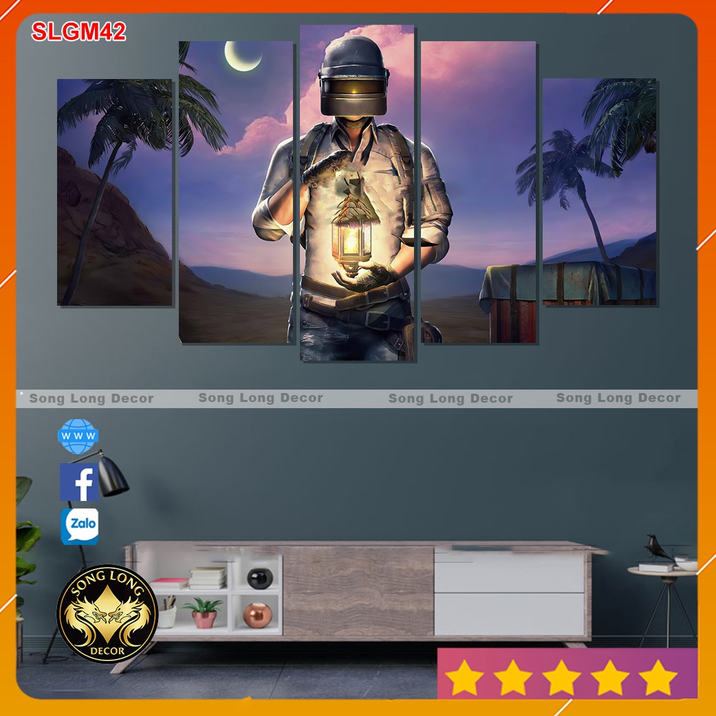 Tranh dán tường gaming player unknown’s battlegrounds-slgm42-in theo yêu cầu- tranh 3d cho game thủ