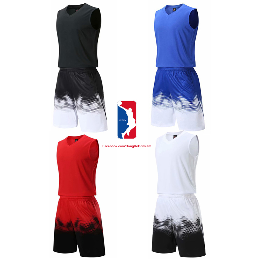 Bộ quần áo bóng rổ trơn màu đỏ - Bộ quần áo bóng rổ để in áo đội- Quần áo bóng rổ không logo - Mẫu 2021