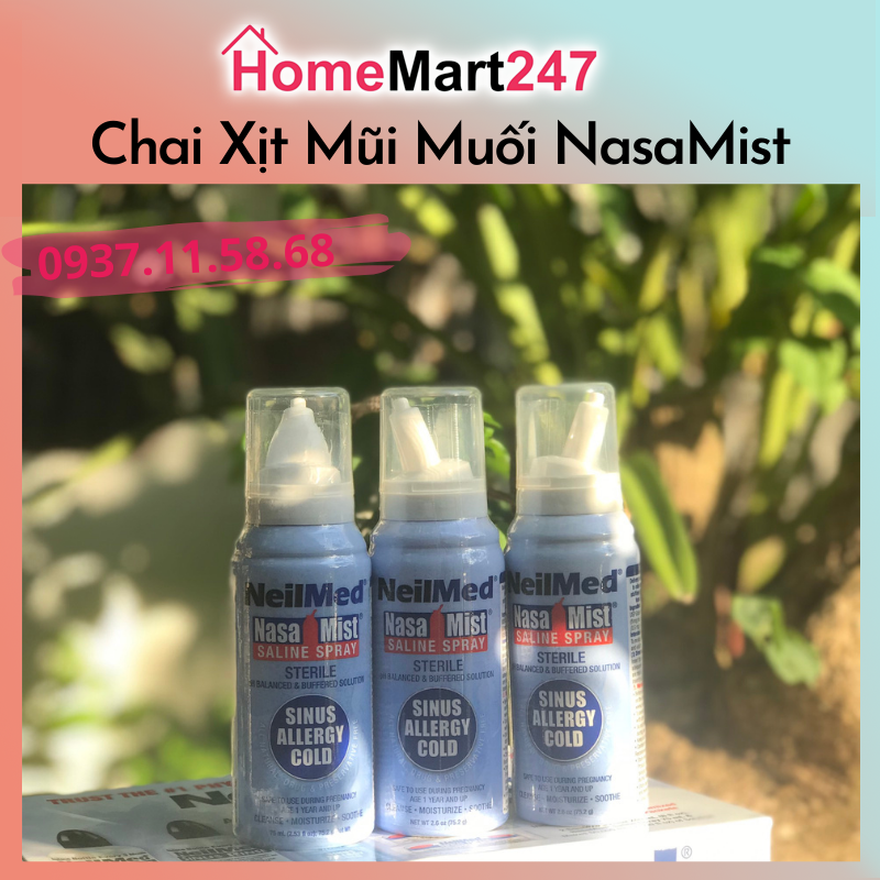 CHAI XỊT MŨI CHO BÉ NEILMED NASA MIST SALINE SPRAY 75ML CHÍNH HÃNG MỸ
