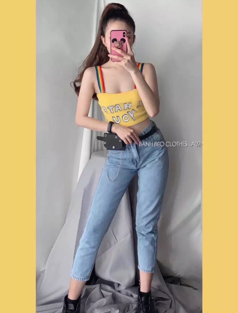 [ HOT SALE] ÁO 2 DÂY MỚI VỀ CHỮ I HATE YOU CỰC XỊN