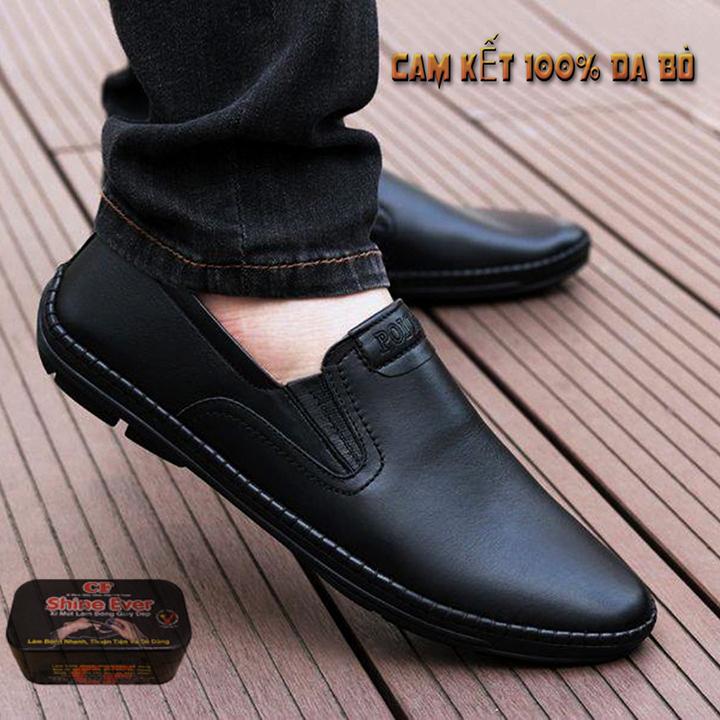 Giày lười nam giày mọi nam da bò (TẶNG XI)