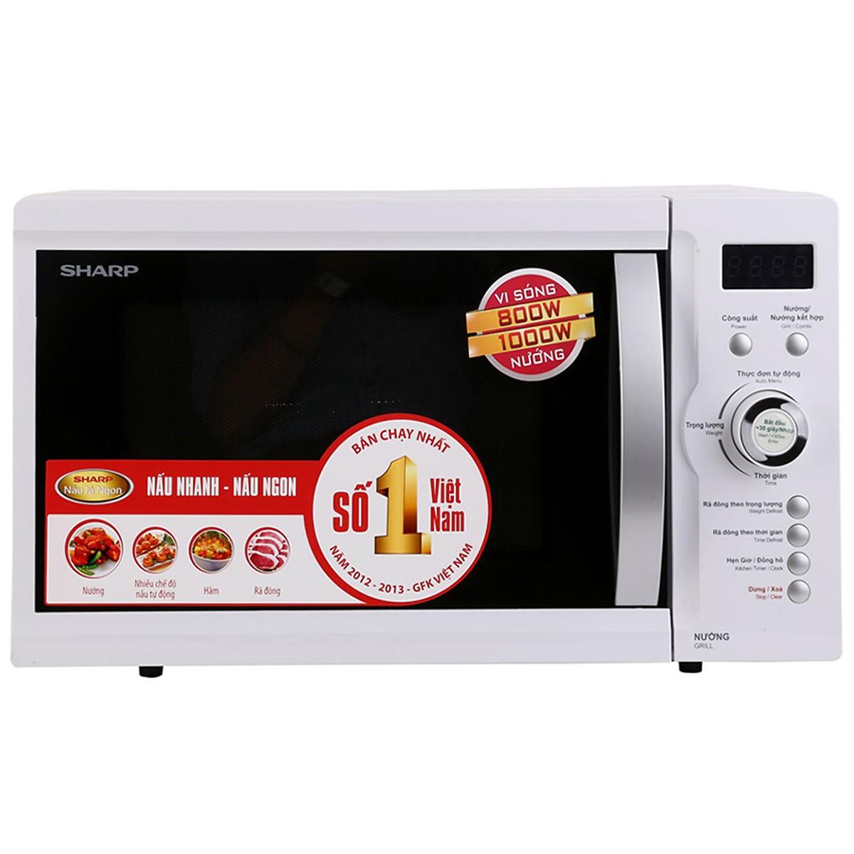 Lò vi sóng có nướng điện tử sharp r-g371vn-w