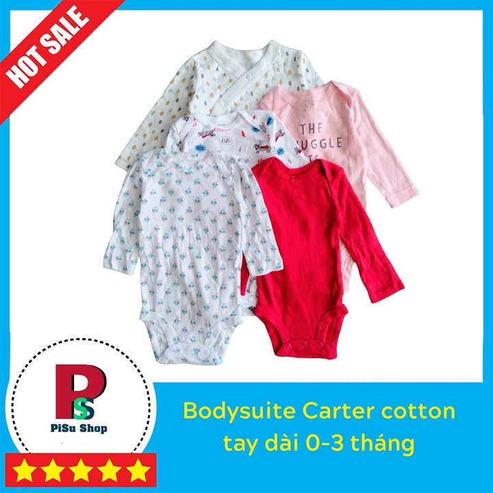 Set 3 Body Suite dài tay bé trai gái 0-3m