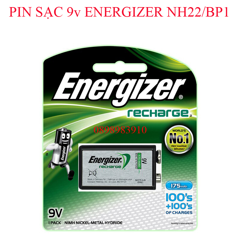 Pin 9v sạc energizer nh22/bp1 vỉ 1 viên