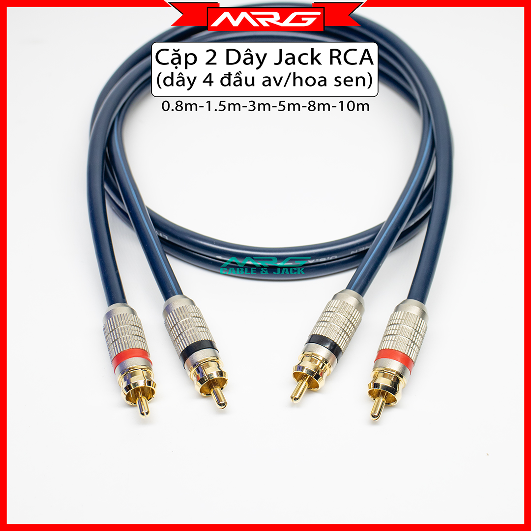  Dây AV Hoa Sen Liton USA Chống Nhiễu  1 cặp  dài 0.8m-1.5m-3m-5m-8m-10m  RCA Cable  | dây av 4 đầu dây hoa sen dây bông sen. 
