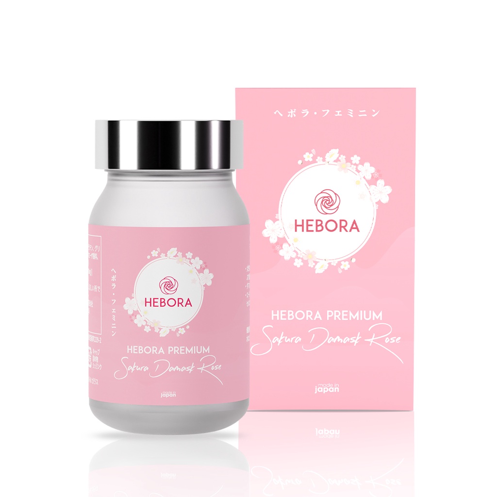 HEBORA CHÍNH HÃNG - Viên uống tỏa hương Hebora Premium Sakura Damask Rose (Hộp 60 viên)