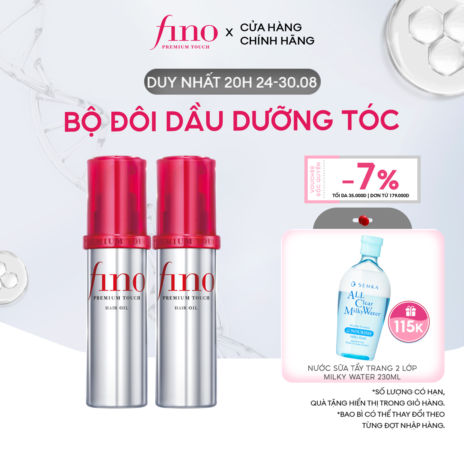 Bộ 2 dầu dưỡng tóc cao cấp fino premium touch hair oil b 70ml