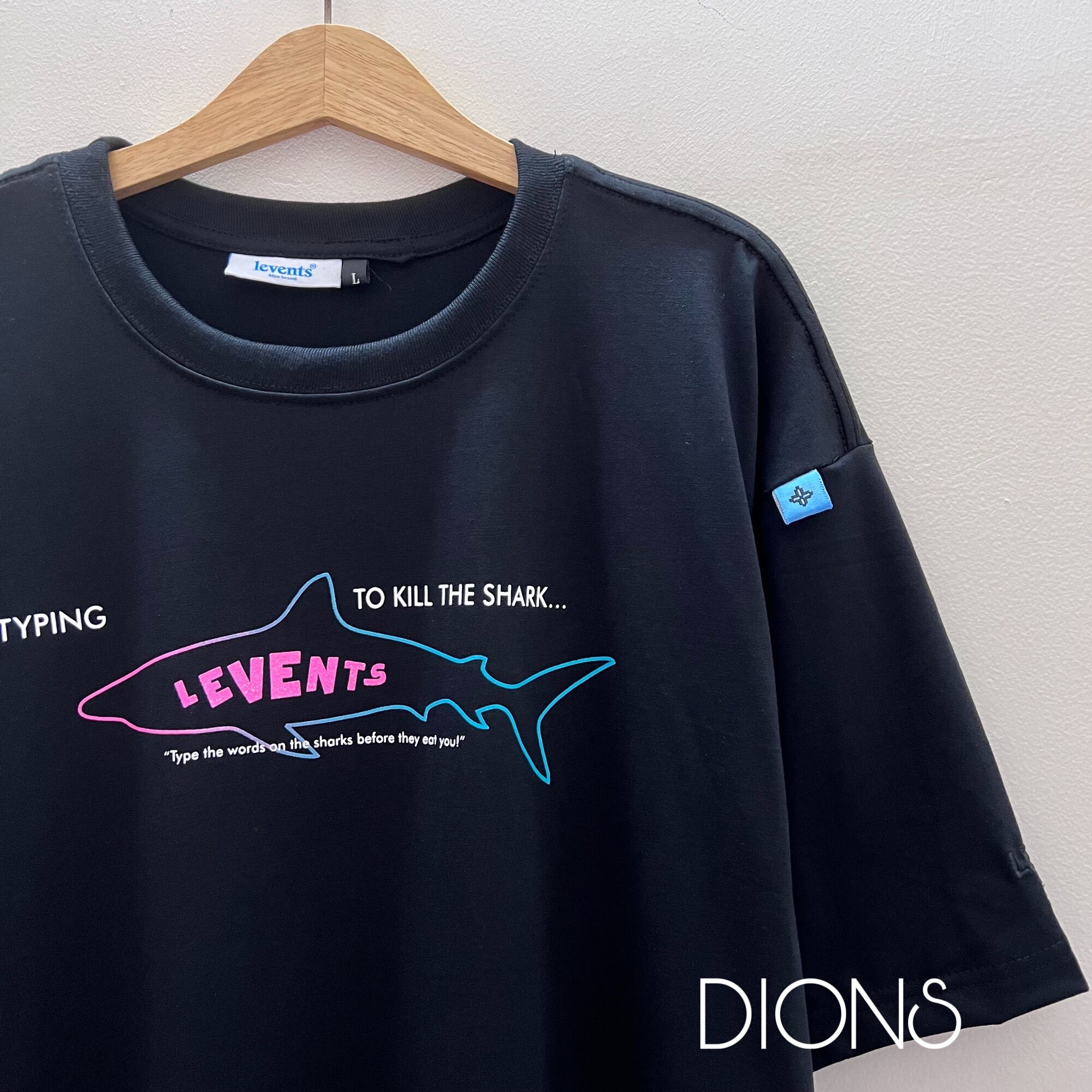 Áo thun Loca Brand LEVENTS Shark Cá Mập FULL TAG VẢI Logo Kim Tuyến Lấp Lánh Chất Mát Dày Dặnp