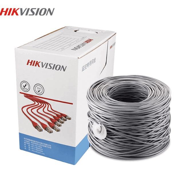 Cáp mạng CAT6 Hikvision 8 sợi đồng nguyên chất, chuyên dùng cho camera giám sát, internet đường truyền tốc độ cao.
