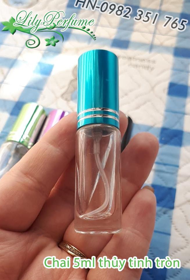 Lọ chiết nước hoa 5ml thủy tinh tròn siêu dày