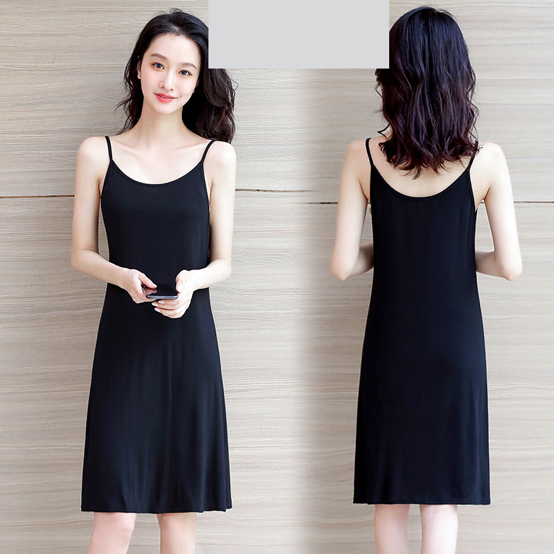 Đầm hai dây chất thun mỏng co giãn mùa hè