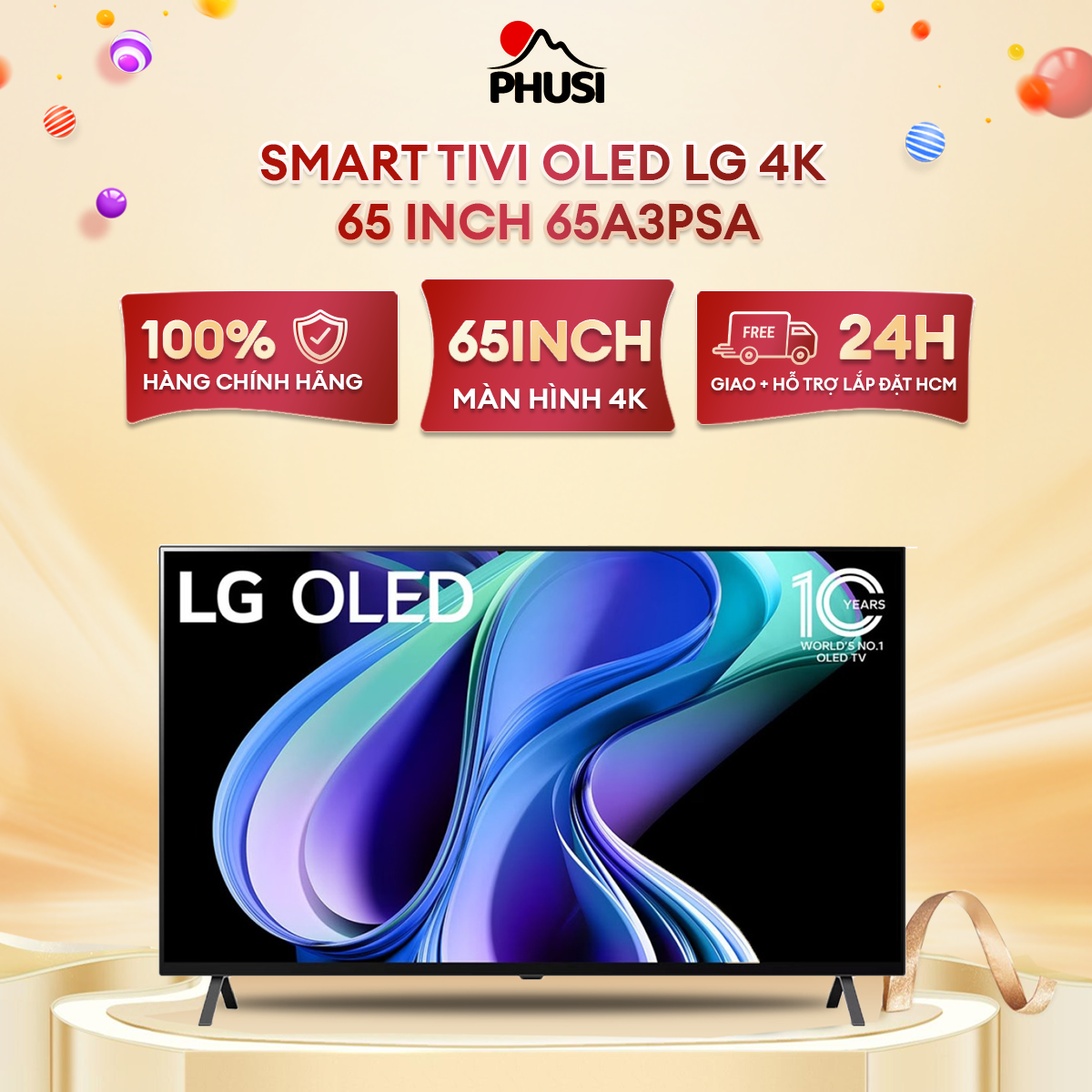 [Trả góp 0%] Smart Tivi LG OLED 4K 65 inch 65A3PSA - Miễn phí vận chuyển HCM - Tìm kiếm giọng nói trên YouTube bằng tiếng Việt Ứng dụng LG TV Plus