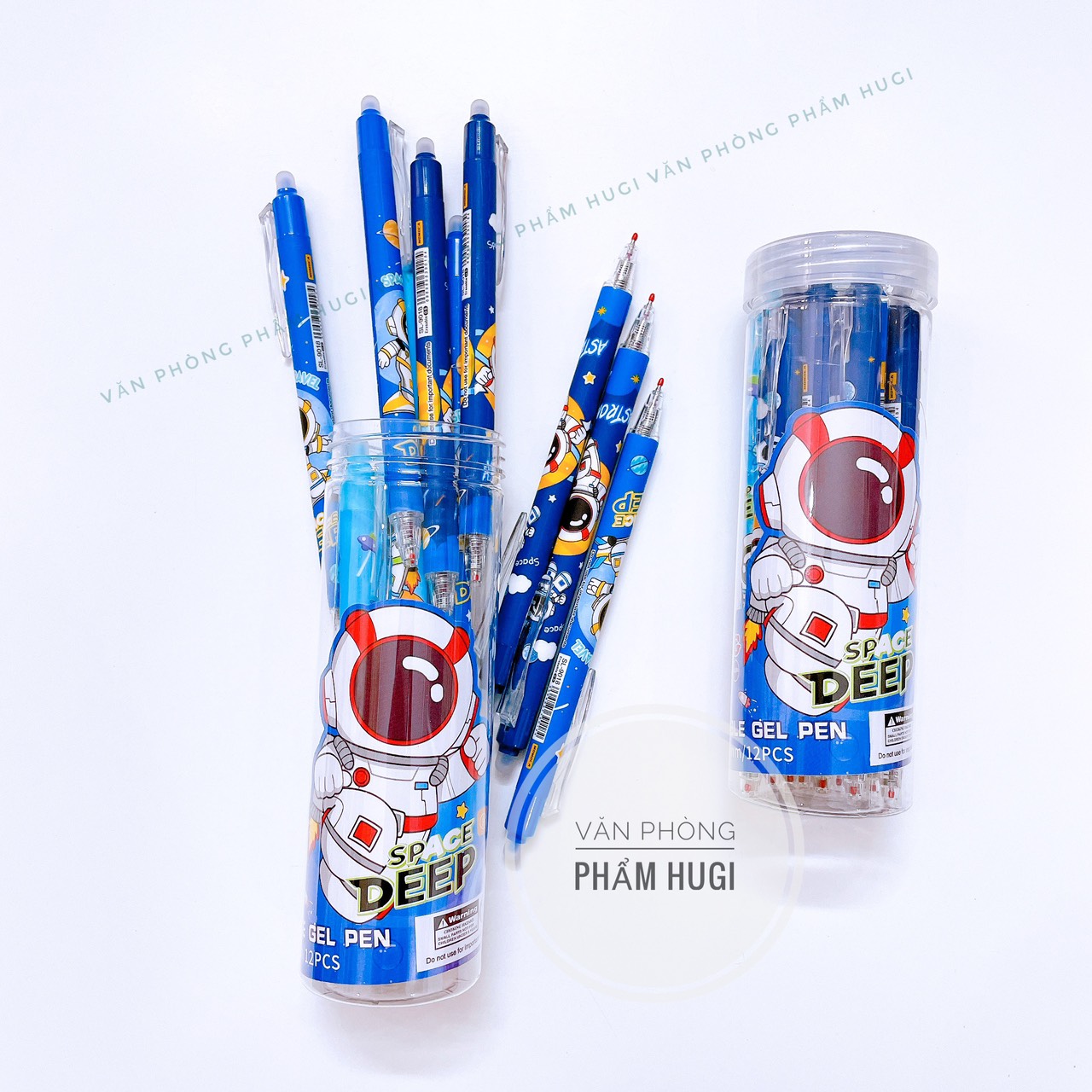 Lon 12 Cây Bút Gel Bấm Tẩy Xóa Được mẫu Gấu Dâu, Doremon dễ thương (Nhiều mẫu đẹp)